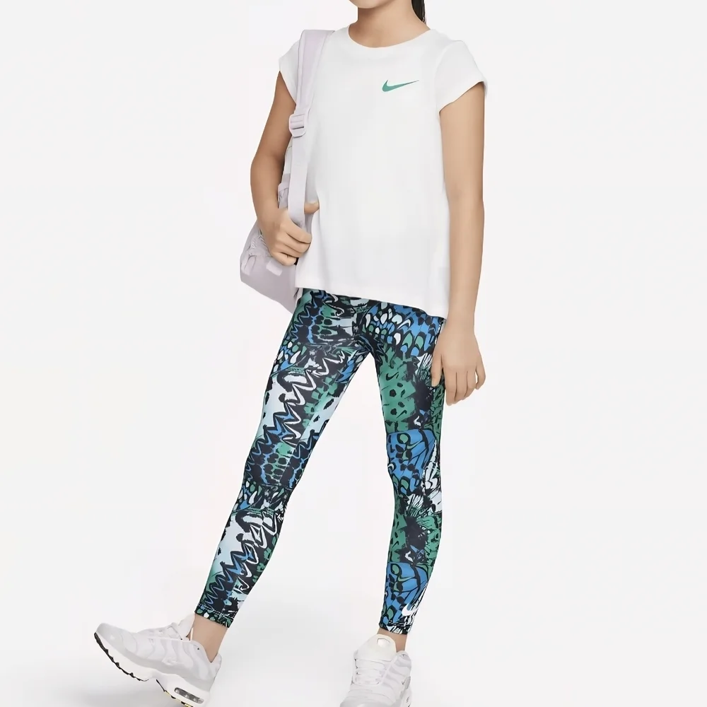 Nike Blue and Green Matching Set with Botanical Leggings